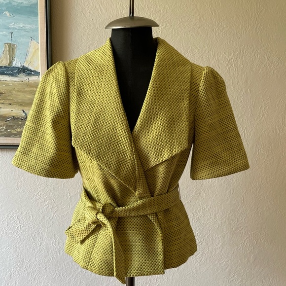 The Limited yellow short sleeve jacket size small - Picture 5 of 14